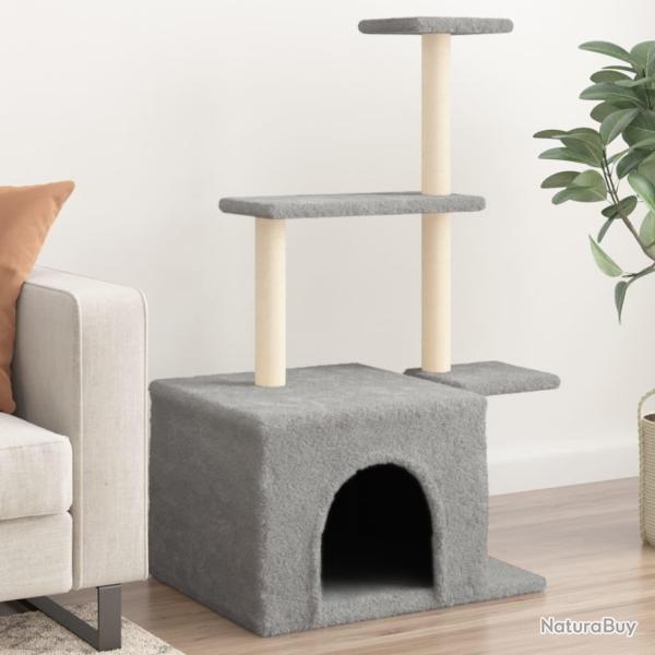 Arbre  chat avec griffoirs en sisal gris clair 110 cm alsavelo