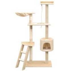 Arbre &agrave; chat avec griffoirs en sisal 150 cm Beige alsavelo
