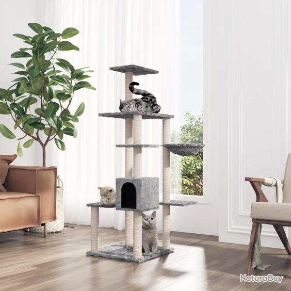 Arbre  chat avec griffoirs en sisal Gris clair 142 cm alsavelo