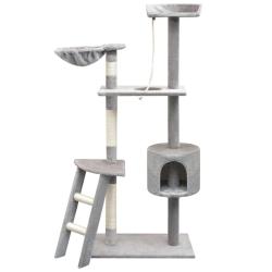 Arbre &agrave; chat avec griffoirs en sisal 150 cm Gris