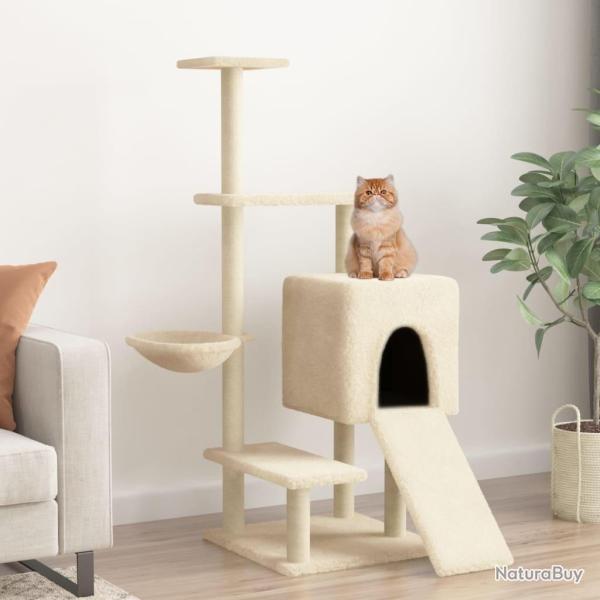 Arbre  chat avec griffoirs en sisal crme 130,5 cm alsavelo