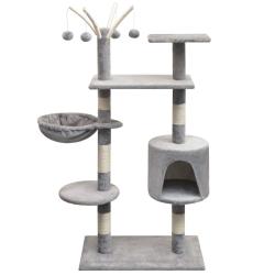 Arbre &agrave; chat avec griffoirs en sisal 125 cm Gris alsavelo