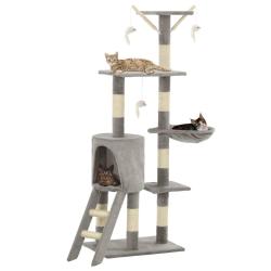 Arbre &agrave; chat avec griffoirs en sisal 138 cm Gris