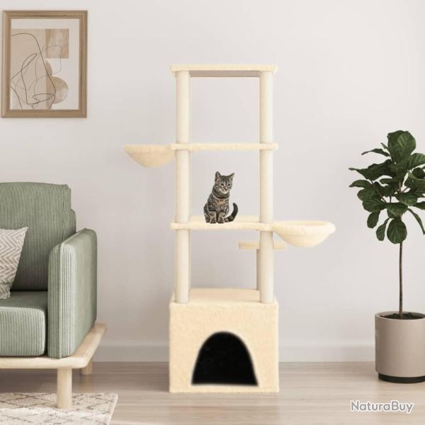 Arbre � chat avec griffoirs en sisal cr�me 147 cm alsavelo
