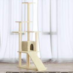 Arbre &agrave; chat avec griffoirs en sisal Cr&egrave;me 155 cm