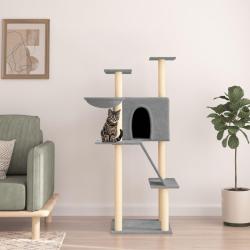 Arbre &agrave; chat avec griffoirs en sisal gris clair 143 cm