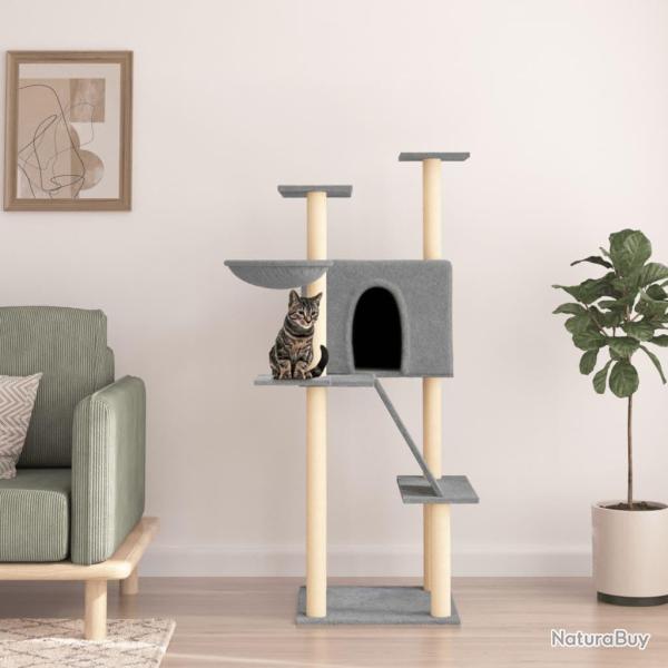 Arbre � chat avec griffoirs en sisal gris clair 143 cm