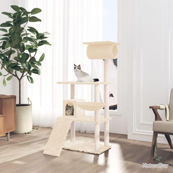 Arbre  chat avec griffoirs en sisal Crme 131 cm alsavelo