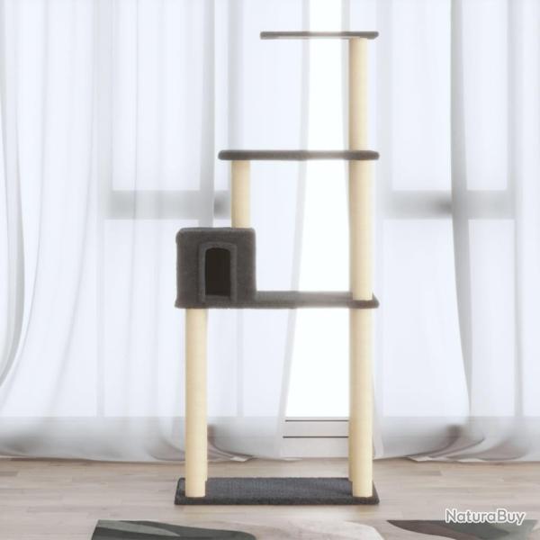 Arbre � chat avec griffoirs en sisal Gris fonc� 147 cm