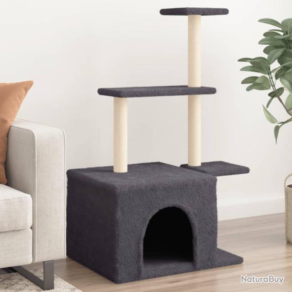 Arbre  chat avec griffoirs en sisal gris fonc 110 cm alsavelo