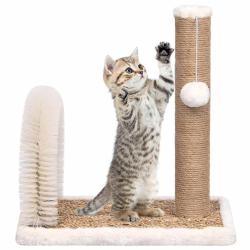 Arbre &agrave; chat avec brosse de toilettage en arche et grattoir