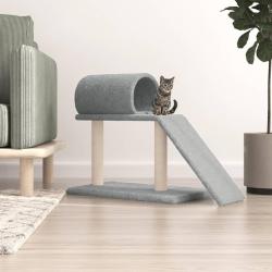 Arbres &agrave; chat avec tunnel et &eacute;chelle gris clair 55,5 cm alsavelo