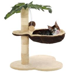 Arbre &agrave; chat avec griffoir en sisal 50 cm Beige et Marron
