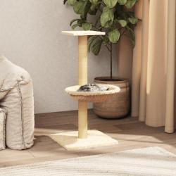 Arbre &agrave; chat avec griffoir en sisal Cr&egrave;me 74 cm