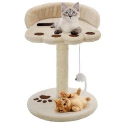 Arbre &agrave; chat avec griffoir en sisal 40 cm Beige et Marron alsavelo