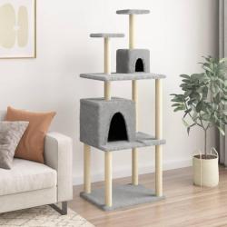 Arbre &agrave; chat avec griffoirs en sisal Gris clair 167 cm