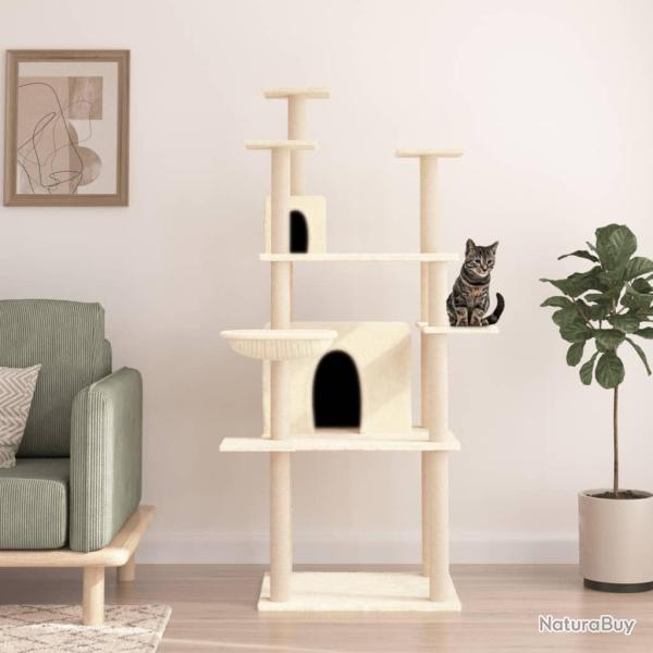 Arbre  chat avec griffoirs en sisal Crme 166 cm alsavelo
