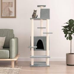 Arbre &agrave; chat avec griffoirs en sisal Gris clair 154 cm