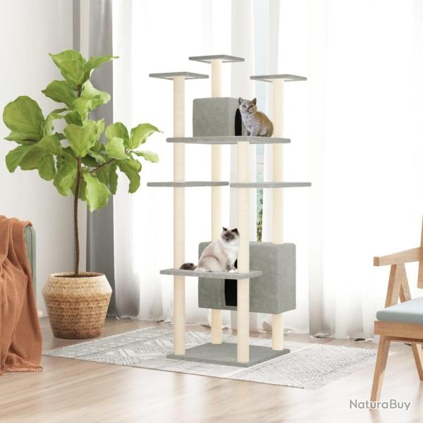 Arbre  chat avec griffoirs en sisal Gris clair 162 cm alsavelo