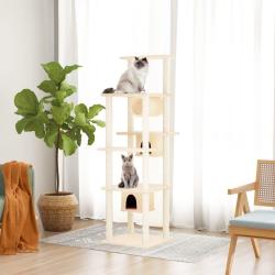 Arbre &agrave; chat avec griffoirs en sisal Cr&egrave;me 169 cm