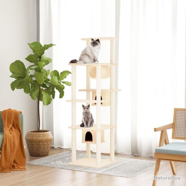 Arbre � chat avec griffoirs en sisal Cr�me 169 cm