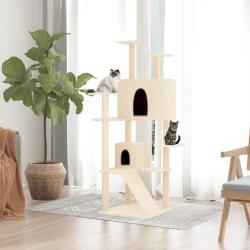 Arbre &agrave; chat avec griffoirs en sisal Cr&egrave;me 153 cm