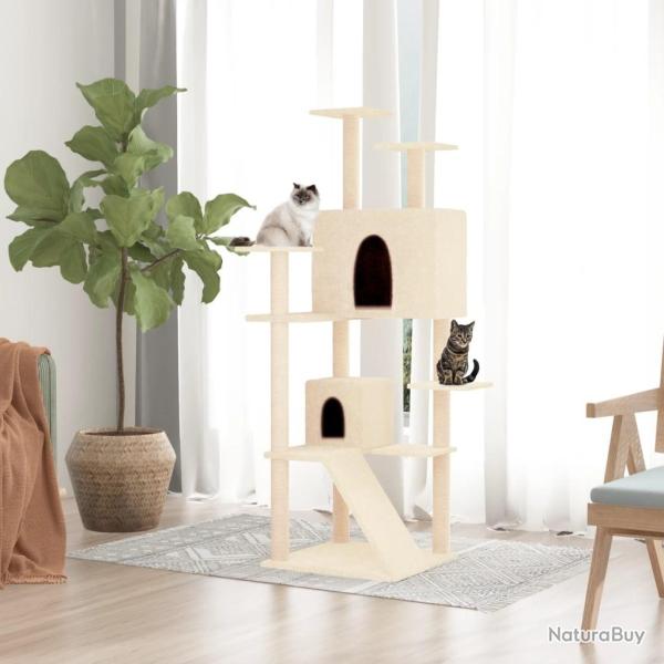 Arbre � chat avec griffoirs en sisal Cr�me 153 cm