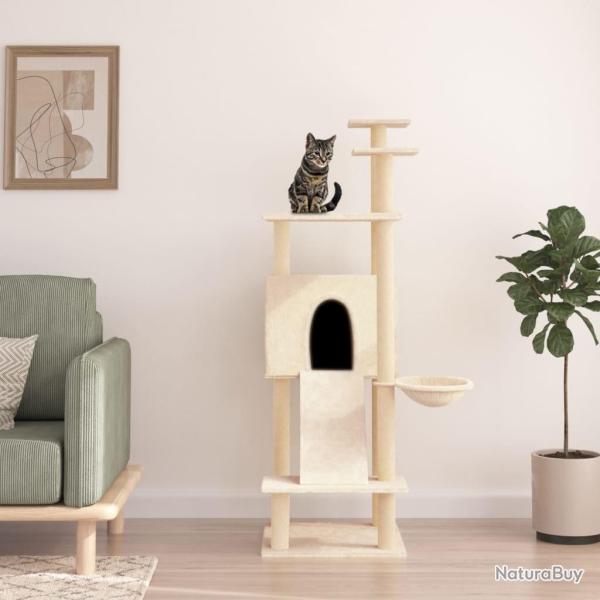 Arbre  chat avec griffoirs en sisal Crme 153 cm alsavelo