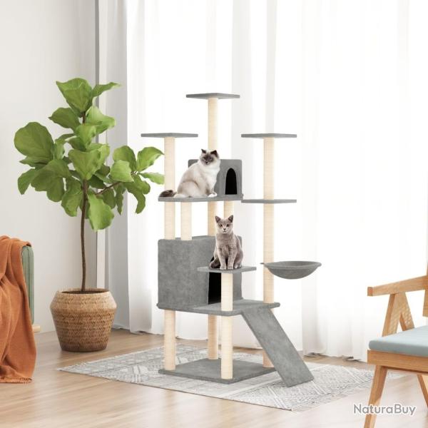 Arbre  chat avec griffoirs en sisal Gris clair 154 cm alsavelo