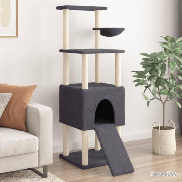 Arbre � chat avec griffoirs en sisal Gris fonc� 153 cm alsavelo