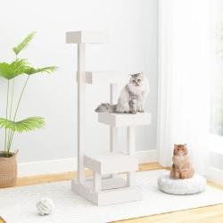 Arbre &agrave; chat Blanc 45,5x49x103 cm Bois de pin massif