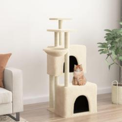 Arbre &agrave; chat avec griffoirs en sisal cr&egrave;me 122 cm