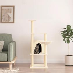 Arbre &agrave; chat avec griffoirs en sisal cr&egrave;me 132 cm