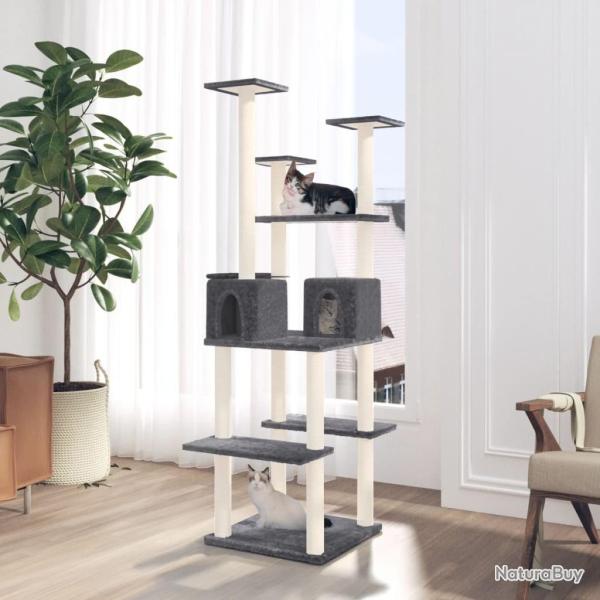 Arbre  chat avec griffoirs en sisal Gris fonc 167 cm alsavelo