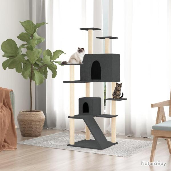 Arbre  chat avec griffoirs en sisal Gris fonc 153 cm alsavelo