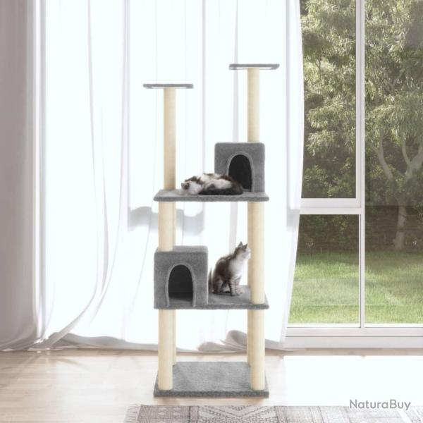 Arbre  chat avec griffoirs en sisal Gris clair 141 cm alsavelo