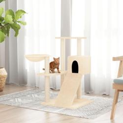 Arbre &agrave; chat avec griffoirs en sisal Cr&egrave;me 82 cm alsavelo