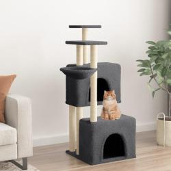 Arbre &agrave; chat avec griffoirs en sisal gris fonc&eacute; 122 cm