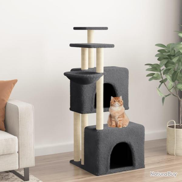 Arbre � chat avec griffoirs en sisal gris fonc� 122 cm