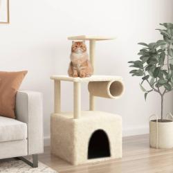 Arbre &agrave; chat avec griffoirs en sisal cr&egrave;me 109,5 cm alsavelo
