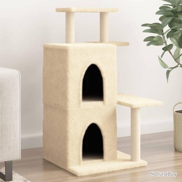Arbre  chat avec griffoirs en sisal crme 97 cm alsavelo