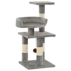 Arbre &agrave; chat avec griffoirs en sisal 65 cm Gris alsavelo
