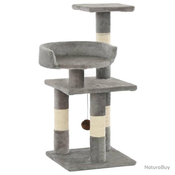Arbre � chat avec griffoirs en sisal 65 cm Gris