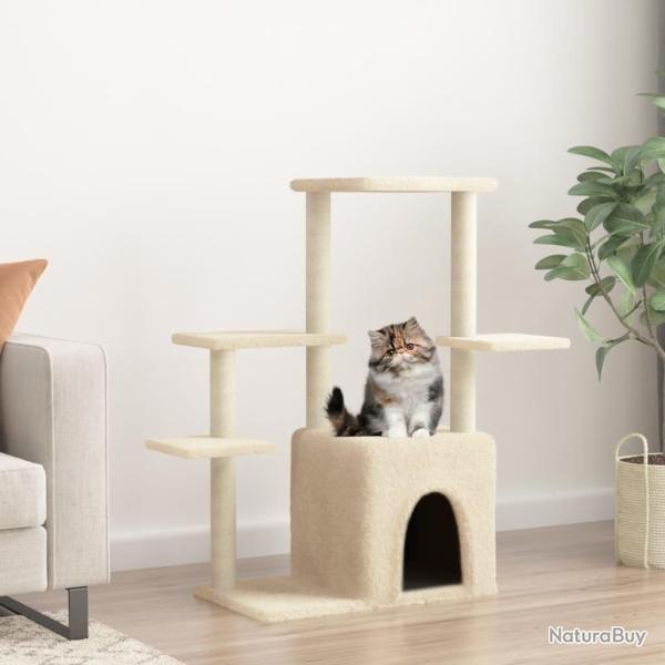Arbre  chat avec griffoirs en sisal crme 97,5 cm alsavelo
