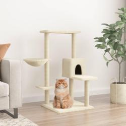 Arbre &agrave; chat avec griffoirs en sisal Cr&egrave;me 95 cm alsavelo