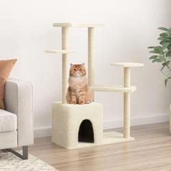 Arbre &agrave; chat avec griffoirs en sisal cr&egrave;me 107,5 cm alsavelo