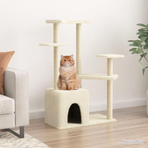 Arbre � chat avec griffoirs en sisal cr�me 107,5 cm alsavelo