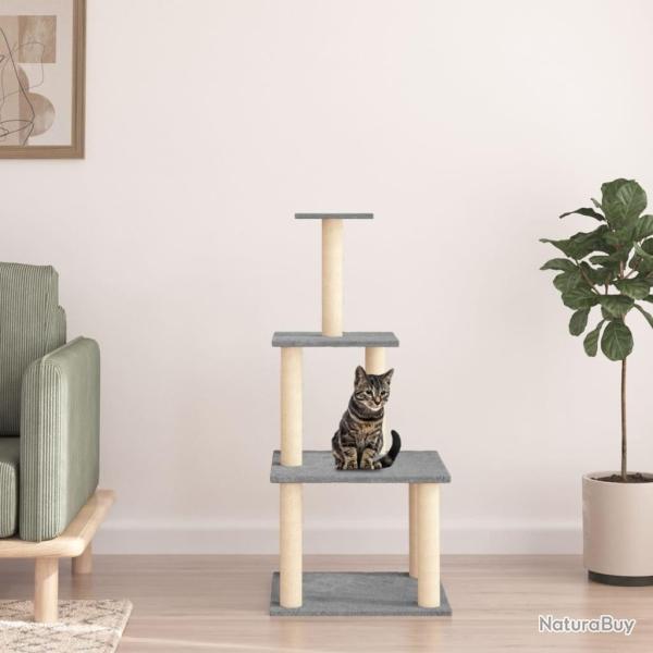 Arbre � chat avec griffoirs en sisal gris clair 111 cm