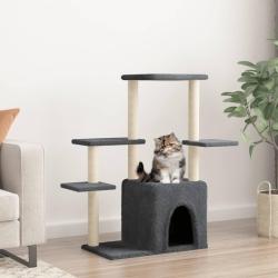 Arbre &agrave; chat avec griffoirs en sisal gris fonc&eacute; 97,5 cm alsavelo