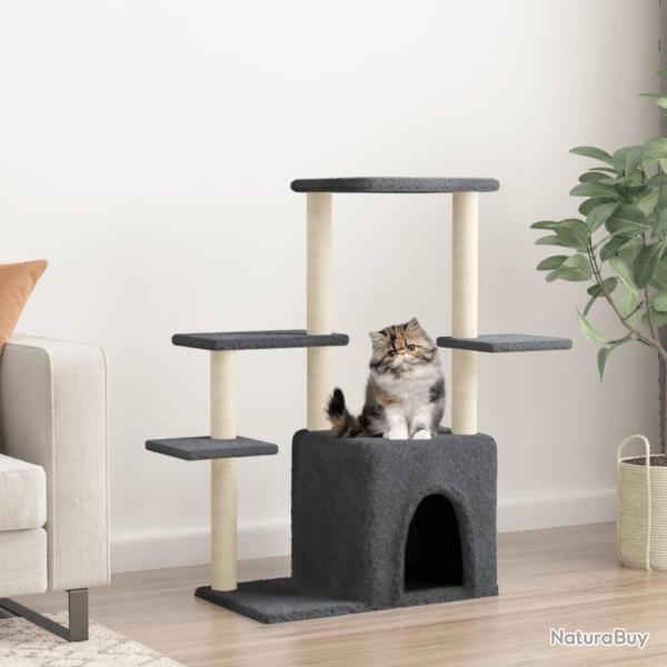 Arbre � chat avec griffoirs en sisal gris fonc� 97,5 cm